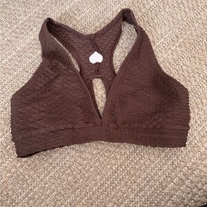 Brown Textured Women's Bralette